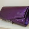 Metallic Purple Patent Clutch Bag
