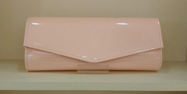 Pale Pink Patent Clutch Bag