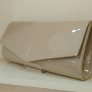 Almond Nude Patent Clutch Bag