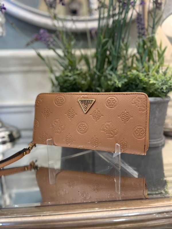 GUESS Helaina SLG Logo Maxi Wallet Caramel - Image 3