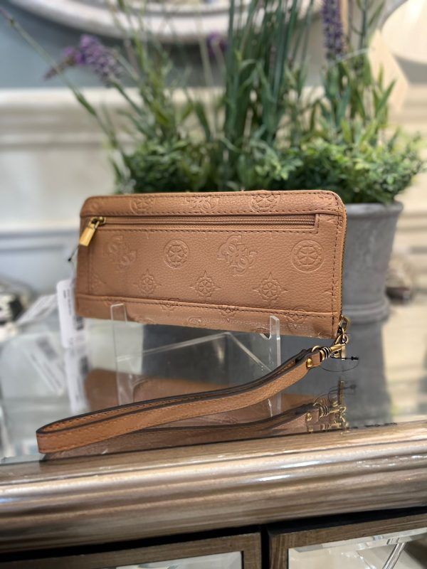 GUESS Helaina SLG Logo Maxi Wallet Caramel - Image 2