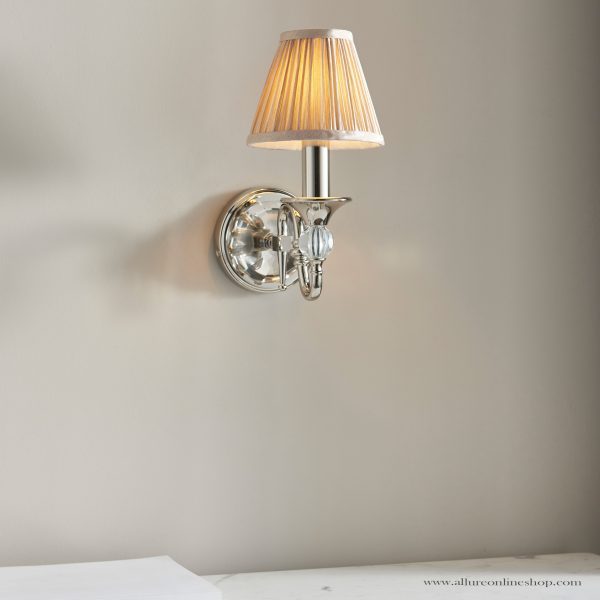 Nickel Single Wall With Crystal Embellishments & Beige Shade - Image 4