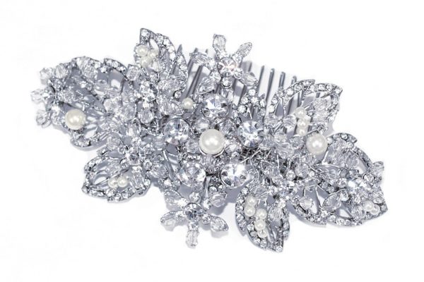 Treasure Pearl & Swarovski Crystal Leaf & Flower Detail