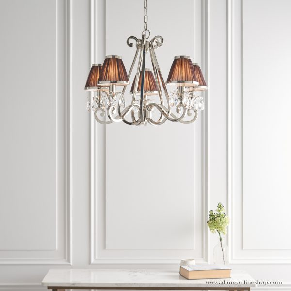 Nickel 5lt Pendant & Chocolate Shades - Image 3