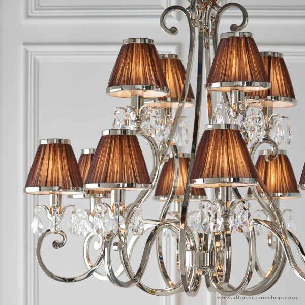 Nickel 12lt Pendant & Chocolate Shades - Image 2