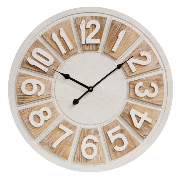 2 Tone Round Wooden Wall Clock Arabic Dial 50cm
