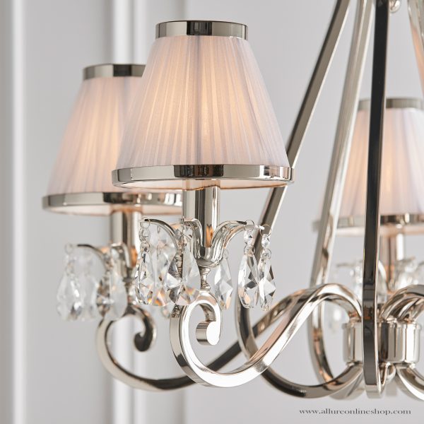 Nickel 5lt Pendant & White Shades - Image 2