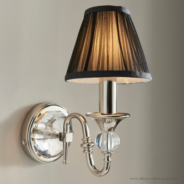 Nickel Single Wall With Crystal Embellishments & Black Shade
