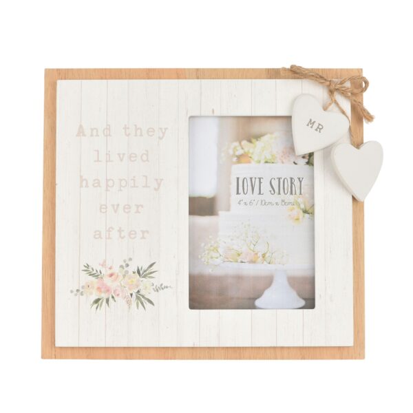 Love Story Photot Frame 4" X 6" "Happily Ever After"