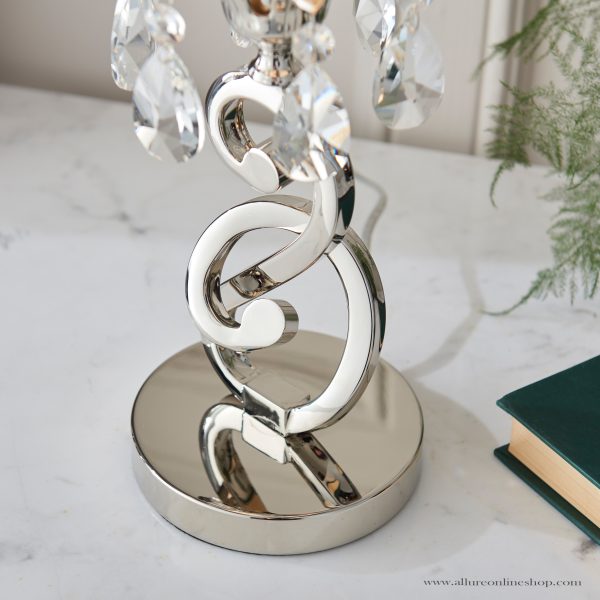 Nickel Small Table & White Shade - Image 4