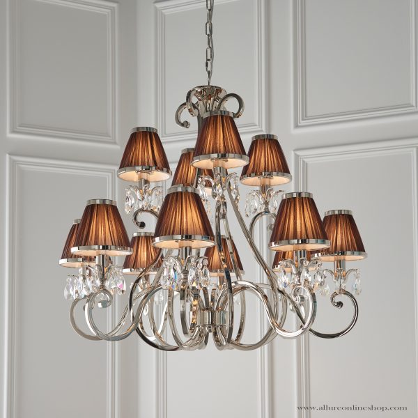 Nickel 12lt Pendant & Chocolate Shades