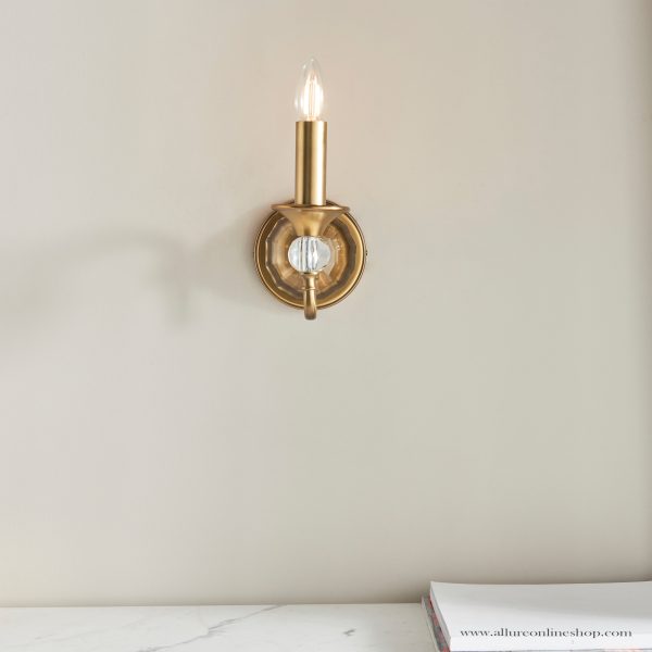 Antique Brass Single Wall With Crystal Embellishments - Image 2