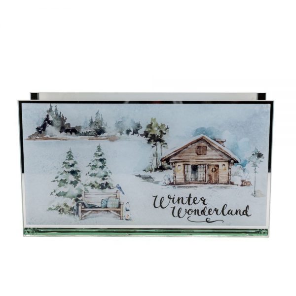 Forest Scene Double Glass Tealight Holder