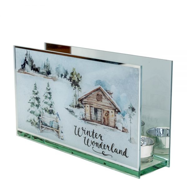 Forest Scene Double Glass Tealight Holder - Image 2