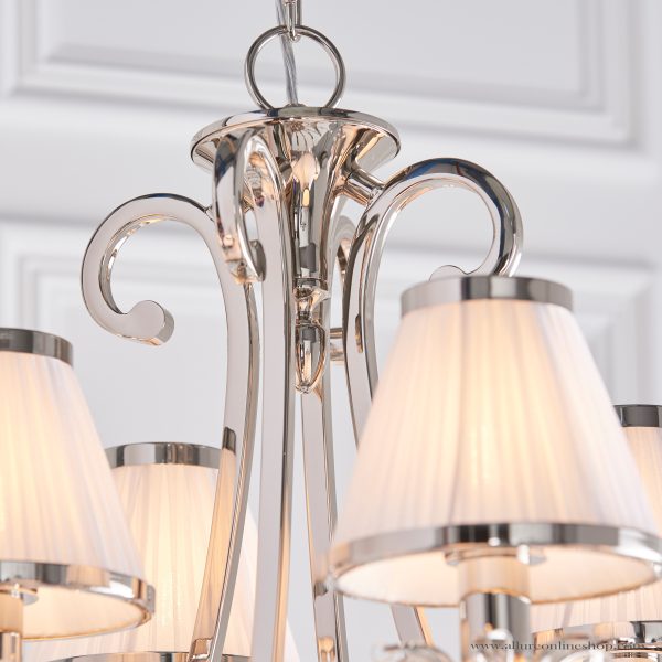 Nickel 12lt Pendant & White Shades - Image 2
