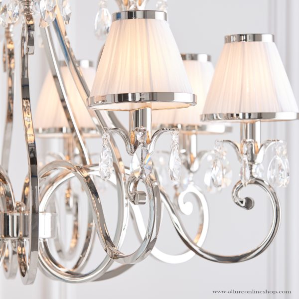 Nickel 12lt Pendant & White Shades - Image 4